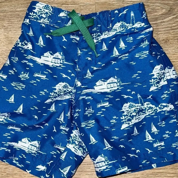 Janie and Jack swimsuit shorts trunks toddler boy sailboats - Picture 7 of 7